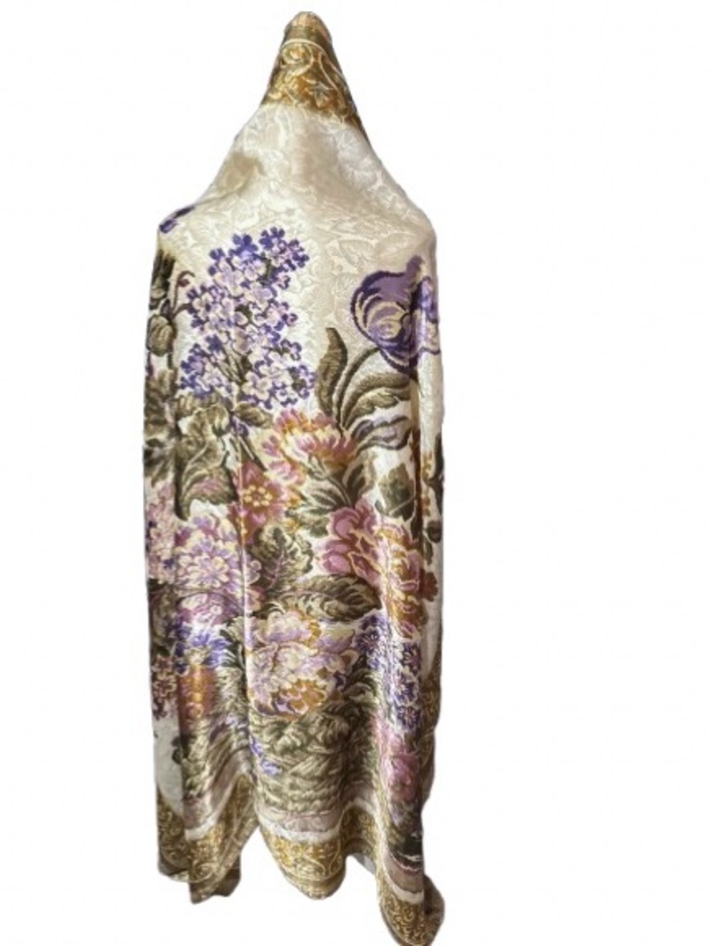 Stunning Large Floral Scarf ACCESS Vintage? Boho Wrap Shawl Flowers Bohemian